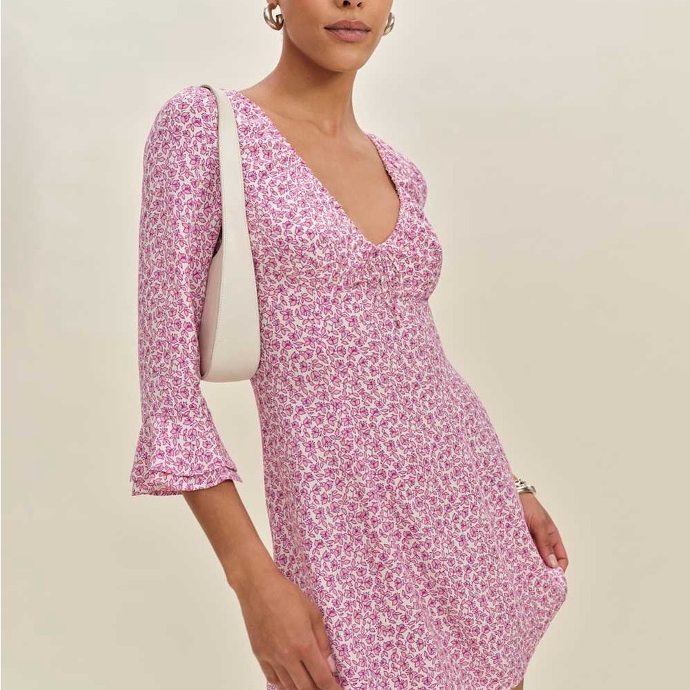 Reformation Pink Floral Mini Dress